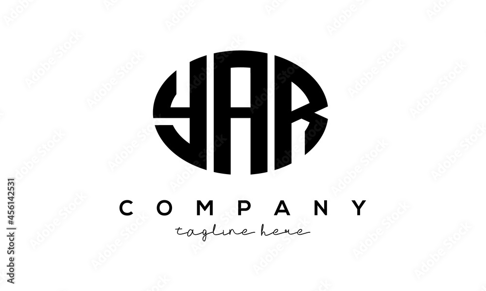 YAR three Letters creative circle logo design YAR three Letters creative circle logo design