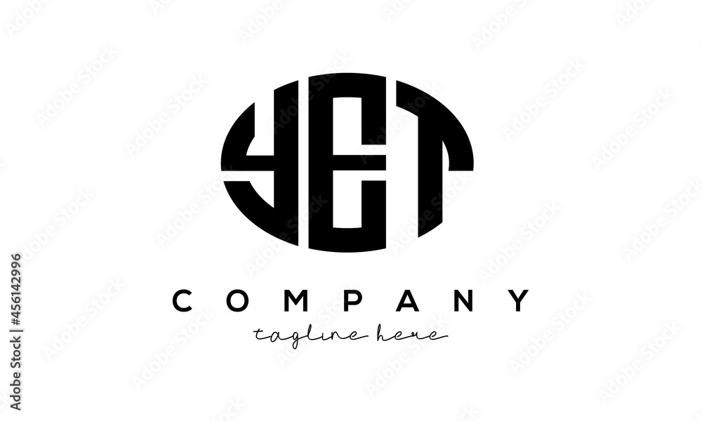 YET three Letters creative circle logo design YET three Letters creative circle logo design