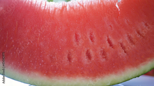 Delicious, Sweet, and Fresh Watermelon. Natural and Healthy Food. Vegan Diet with Fruits and Vitamins.
