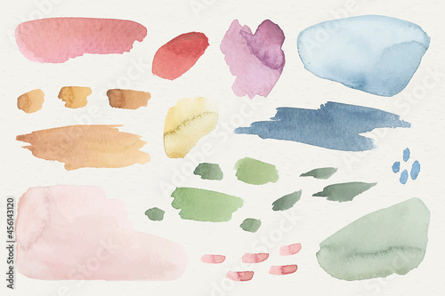 Colorful watercolor patterned background template vector