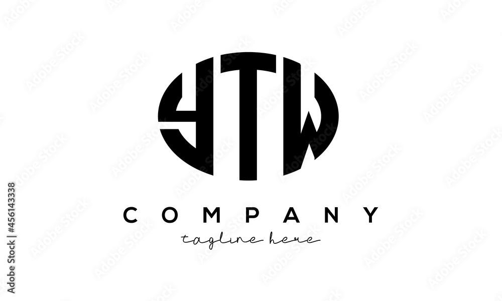 YTW three Letters creative circle logo design YTW three Letters creative circle logo design