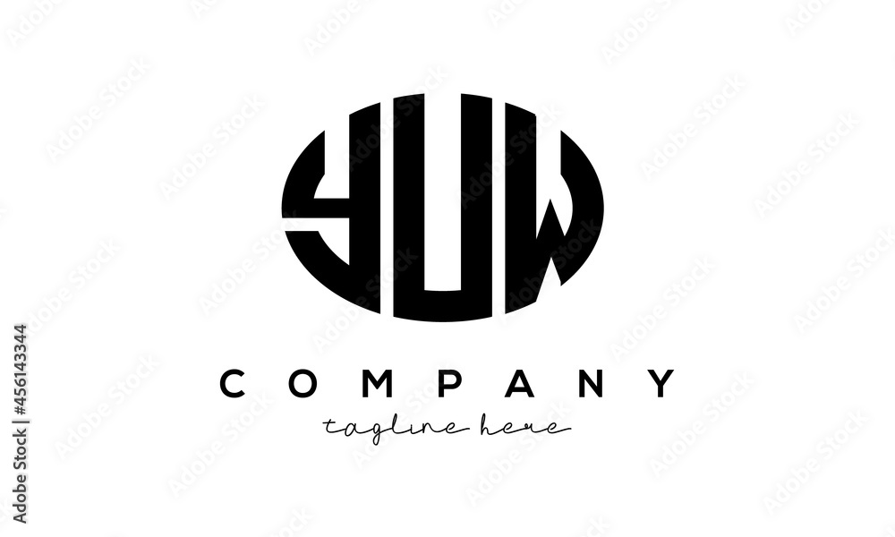 YUW three Letters creative circle logo design