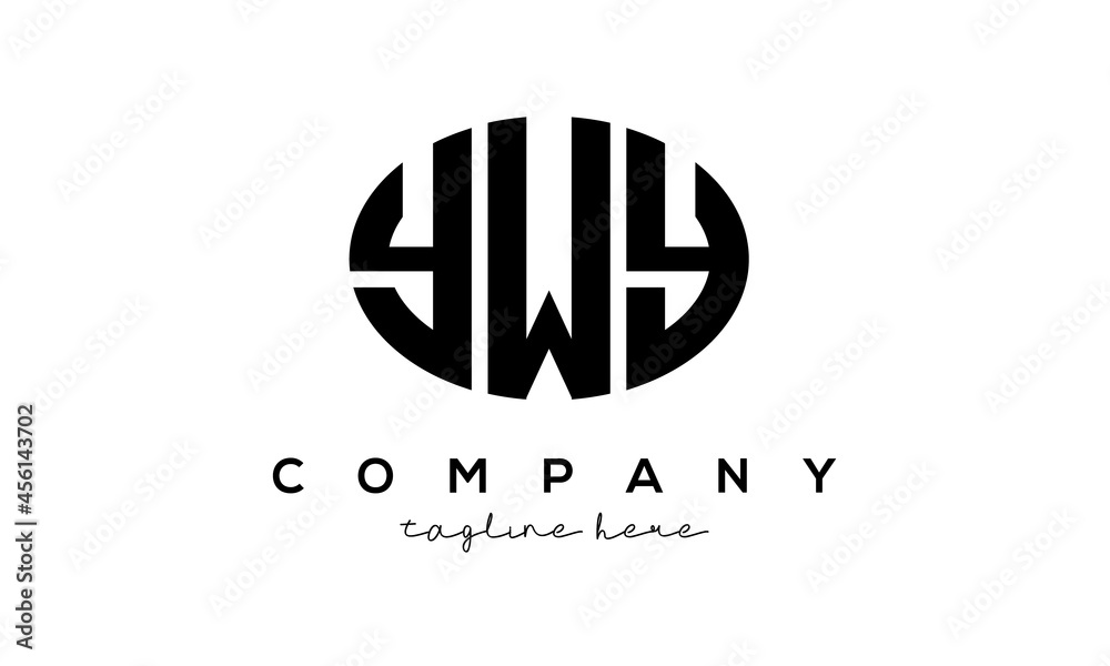 YWY three Letters creative circle logo design - obrazy, fototapety, plakaty 