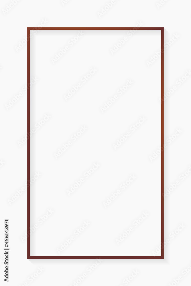 Rectangle bronze frame on white background vector Rectangle bronze frame on white background vector