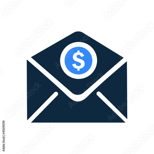 Money, report, email payment icon. Editable vector graphics.