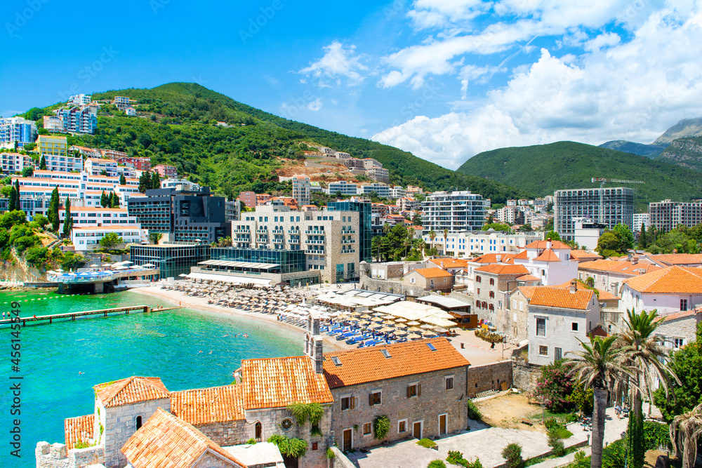 Beautiful summer landscape of the Adriatic coast in The Budva Riviera