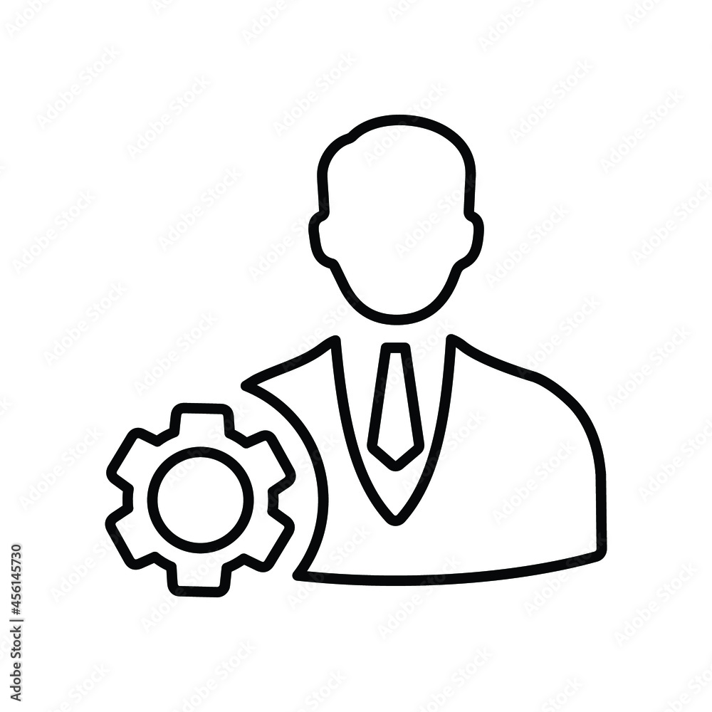 Obraz premium Setting, setup, user, account, person line icon. Outline vector.