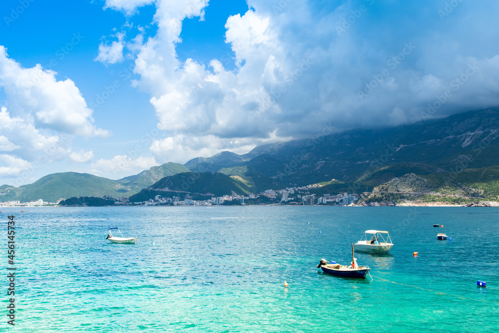 Beautiful summer landscape of the Adriatic coast in The Budva Riviera