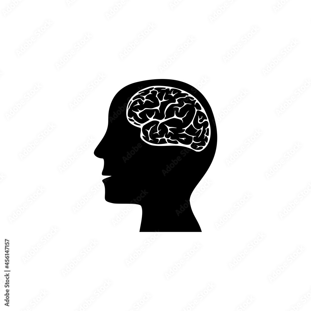 Brain icon isolated on white background Brain icon isolated on white background