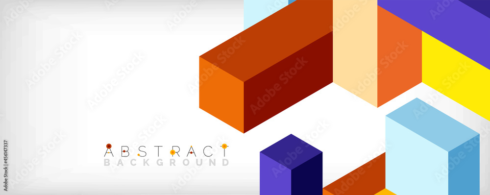 Abstract background. 3d cubes, cubic elements and blocks. Techno or business concept for wallpaper, banner, background, landing page Abstract background. 3d cubes, cubic elements and blocks. Techno or business concept for wallpaper, banner, background, landing page
