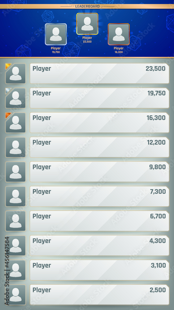 Example of a leaderboard using points and avatars.