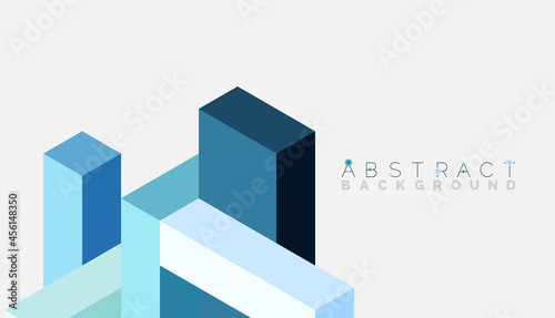 Abstract background. 3d cubes, cubic elements and blocks. Techno or business concept for wallpaper, banner, background, landing page