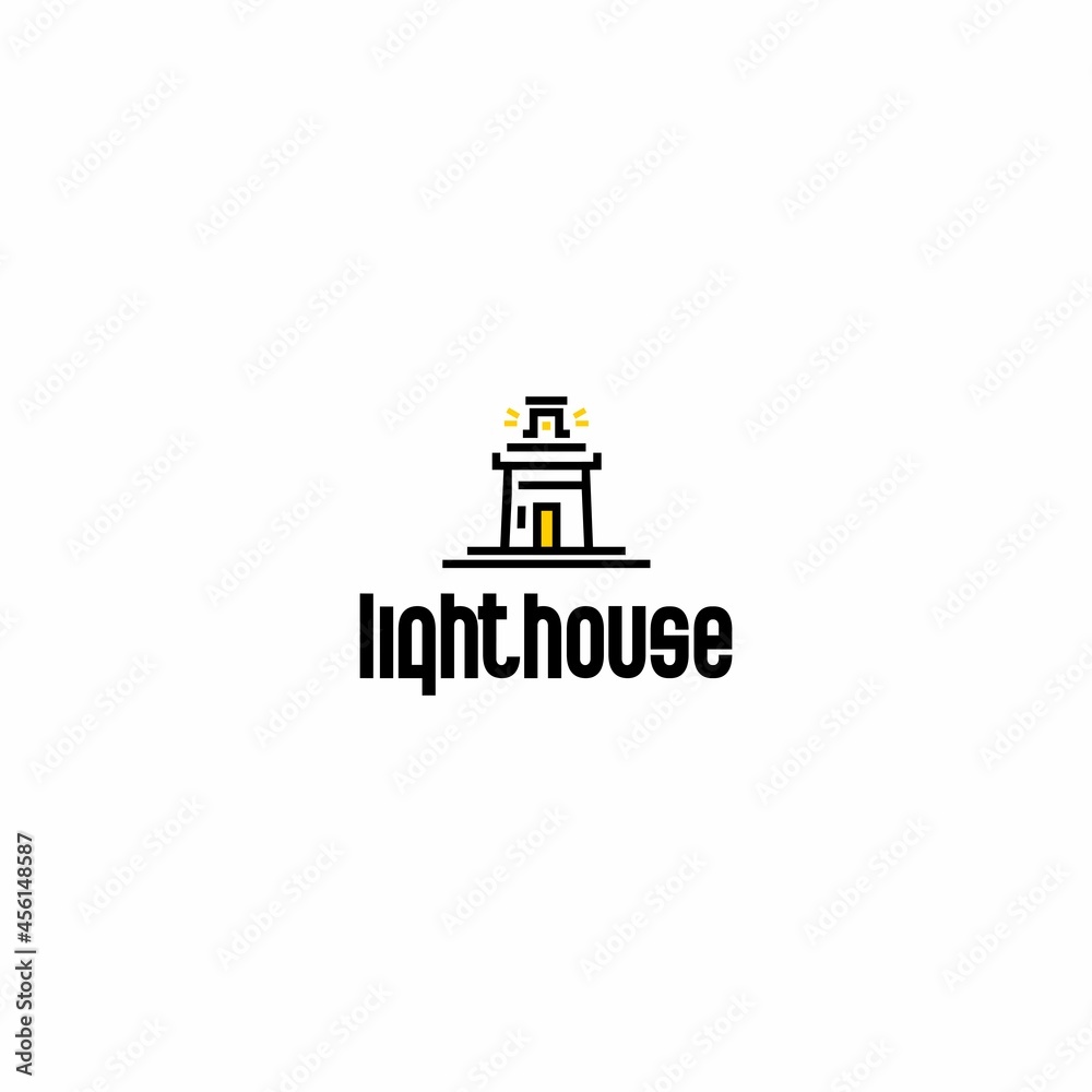 lighthouse logo vector, line art vector