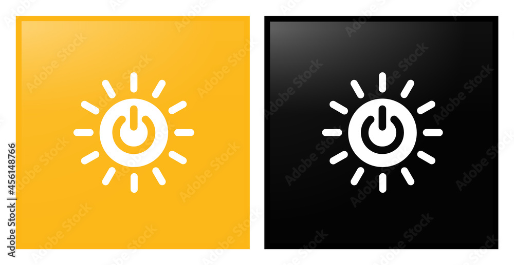 vector illustration of a sun with the power button in it. Affordable ...