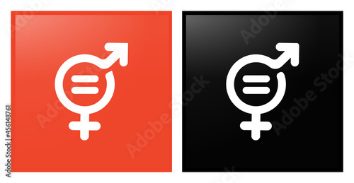vector illustration of a male and female sign together equally. Gender Equality Icon for Corporate social responsibility. Sustainable Development inspiration. Vector Icon.