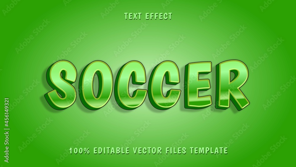 3d Modern Green Word Soccer Fully Editable Text Effect Design Template 3d Modern Green Word Soccer Fully Editable Text Effect Design Template