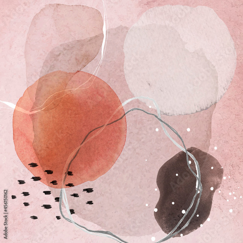 Colorful abstract watercolor circles social ads template vector