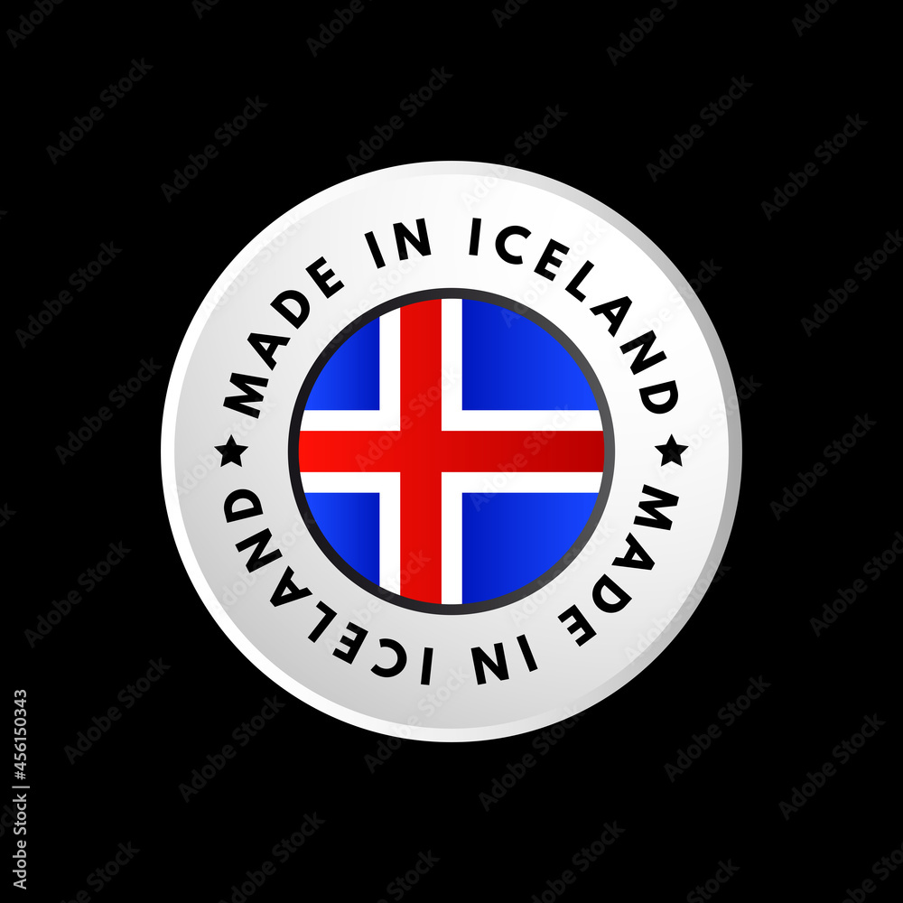 Made in Iceland text emblem badge, concept background Made in Iceland text emblem badge, concept background