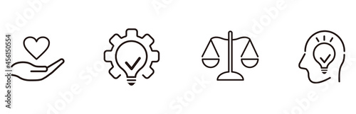 Set of core values icons vector