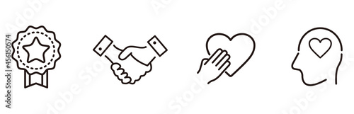 Set of core values icons vector