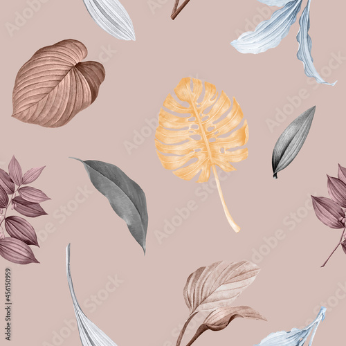 Tropical leaves background design vector