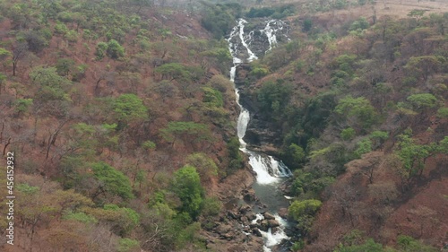 Flying over a waterfall in Bié , Angola on the African continent 3 photo