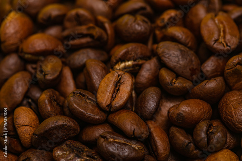 Freshly roasted coffee beans background
