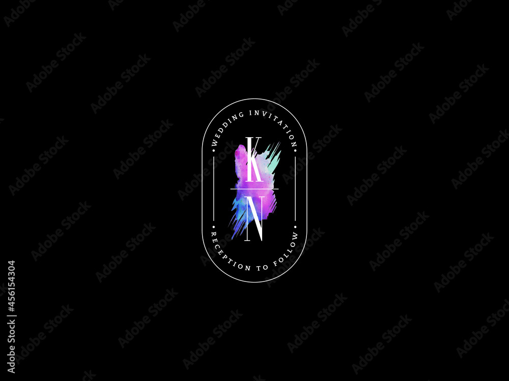 Letter KN Logo, Creative kn k n Logo Icon Vector for floral wedding ...