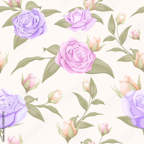 Fototapeta Naklejka Na Ścianę i Meble -  seamless pattern design with beautifull roses