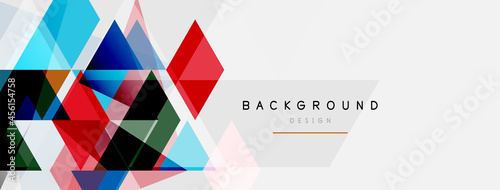 Color triangles composition, geometric abstract background. Techno or business concept, pattern for wallpaper, banner, background, landing page