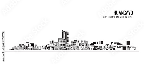 Cityscape Building Abstract Simple shape and modern style art Vector design - Huancayo city photo