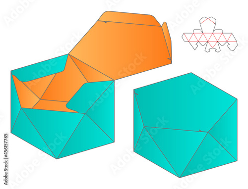 Box packaging die cut template design. 3d mock-up