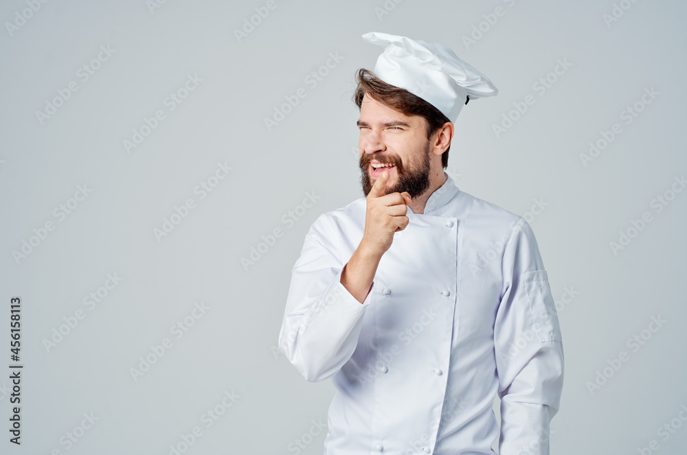 bearded man restaurant service Professional isolated background