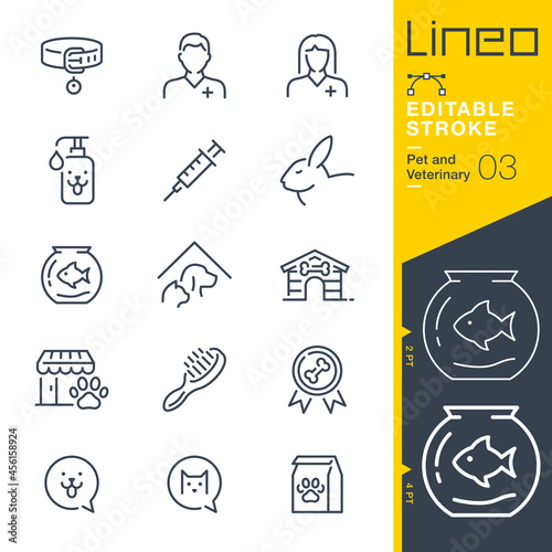 Lineo Editable Stroke - Pet and Veterinary line icons