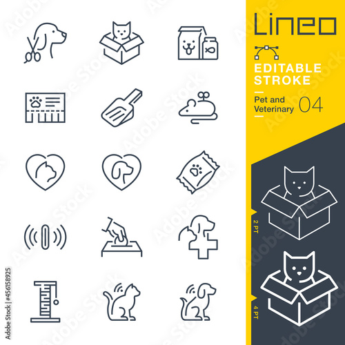 Lineo Editable Stroke - Pet and Veterinary line icons