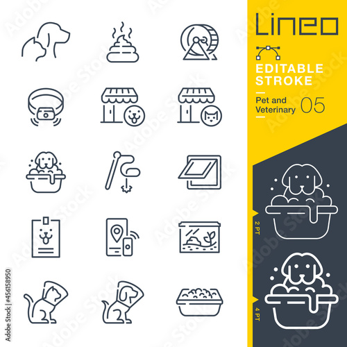 Lineo Editable Stroke - Pet and Veterinary line icons