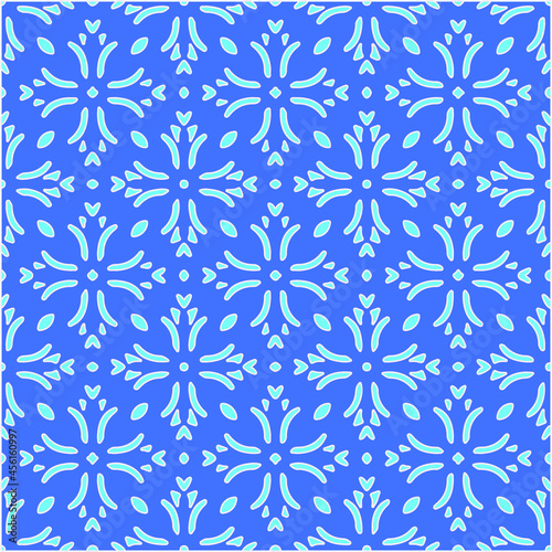 Geometric vector pattern with azure and blue color. simple ornament for wallpapers and backgrounds.