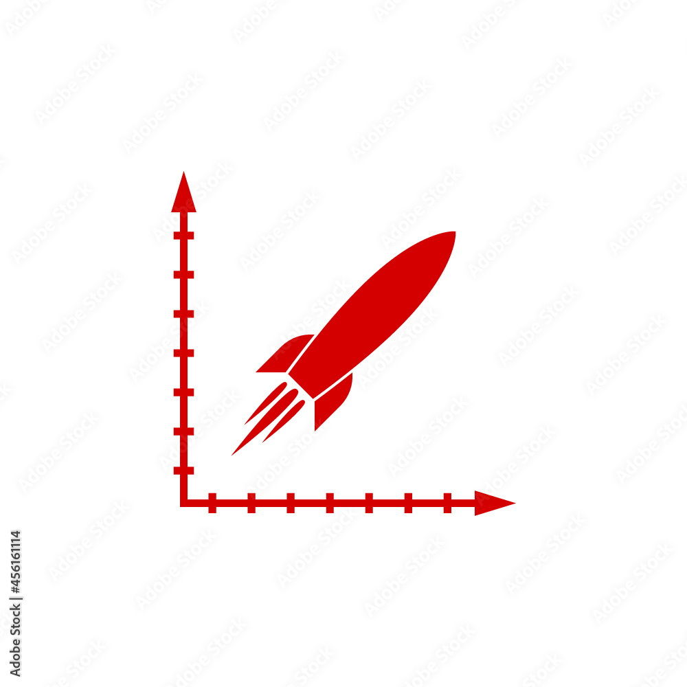 Business startup rocket icon. Rocket icon isolated on white background