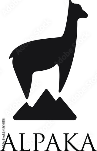 silhouette of alpaka llama animal mountain tracking