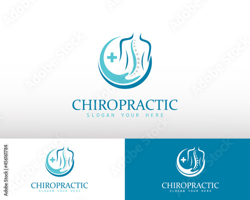 chiropractic logo creative health care solution massage hand medical clinic