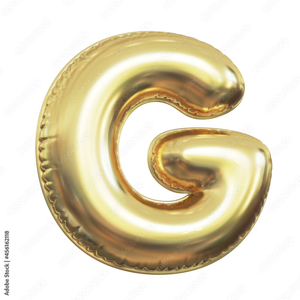 Pink metallic balloon font 3d rendering, letter G Pink metallic balloon font 3d rendering, letter G