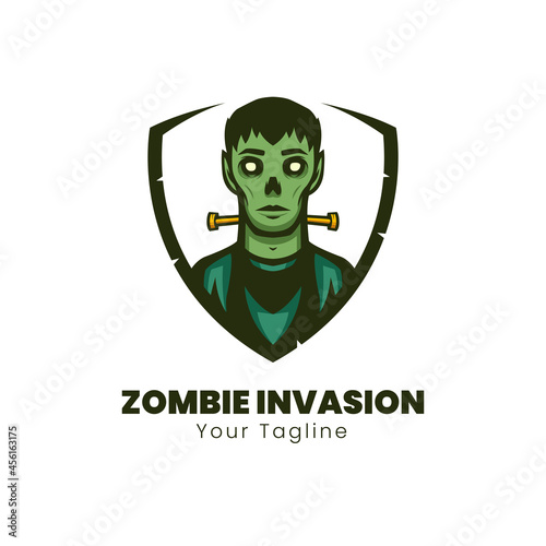 zombie invasion mascot logo design vector