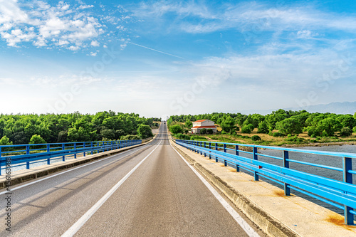 Transport bridge across the strait. Vir island, Dalmatia, Croatia. © Denis Rozhnovsky