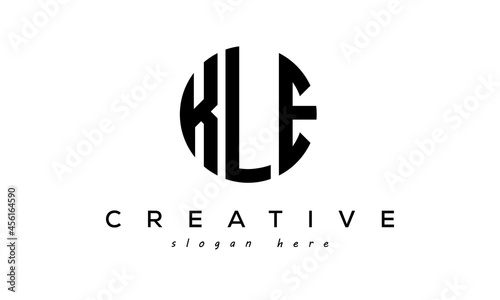 Letter KLE creative circle logo design vector	 photo