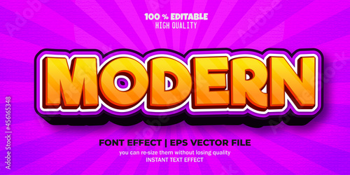 Modern text effect editable text style