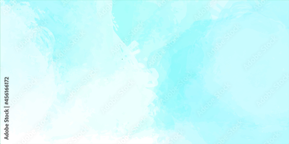 Blue abstract clouds background in watercolor style