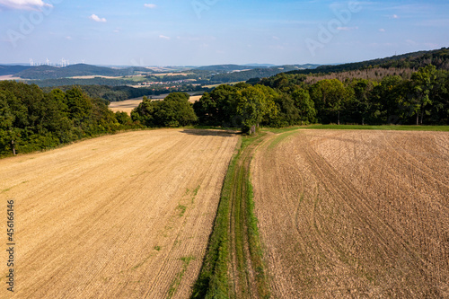 The landscape between Hesse and Thuringia at Herleshausen in Germany