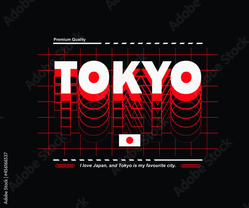Futuristic illustration of tokyo japan vector t shirt design, vector graphic, typographic poster or tshirts street wear and Urban style