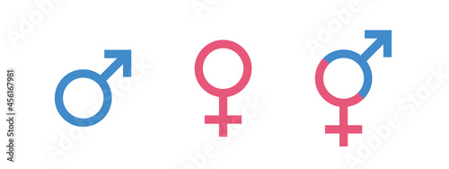 Gender symbols. Male, female sex sign gender equality icon vector illustration.