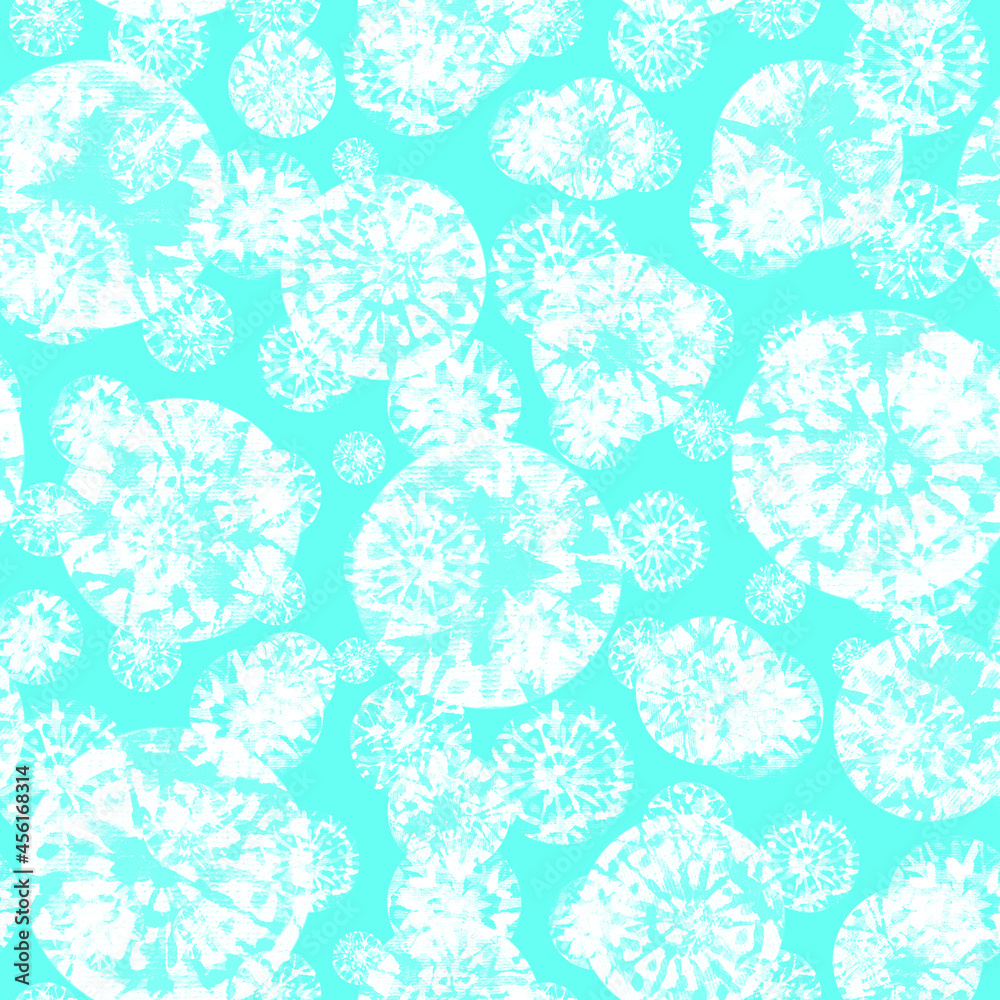 White dandelions on air print. Blowball fluff seamless pattern